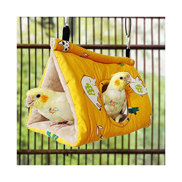 Amaca per uccelli in cotone e peluche, 17x10x11 cm, con ganci per gabbia