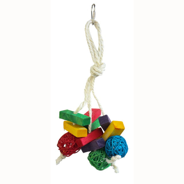 GIOCO BIRD IN LEGNO E RATTAN CM 8X25