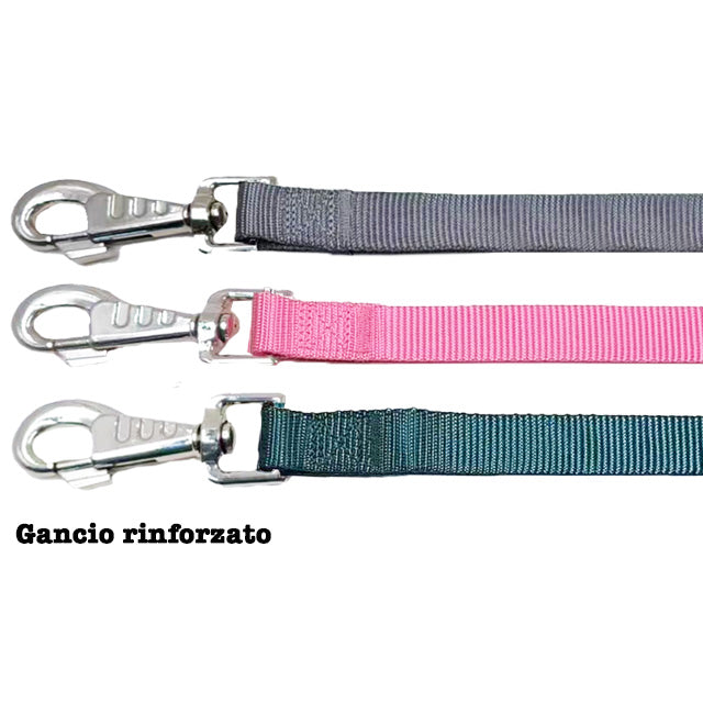 GUINZAGLIO NYLON GANCIO RINFORZATO GRIGIO
