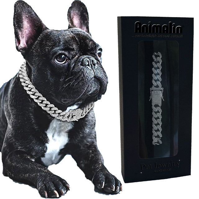 COLLARE GIOIELLO CATENA DIAMANTE ARGENTO