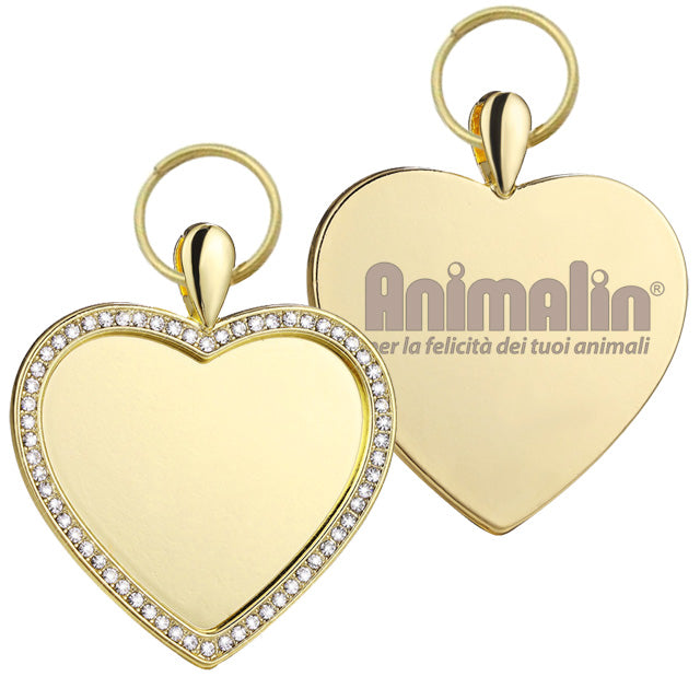 PENDENTE GIOIELLO CUORE DIAMANTE ORO 3,3cm