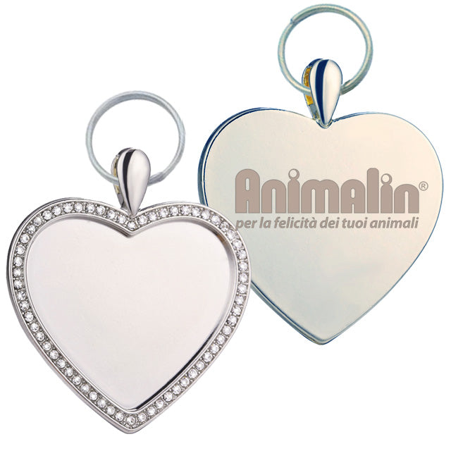 PENDENTE GIOIELLO CUORE DIAMANTE ARGENTO 3,3cm