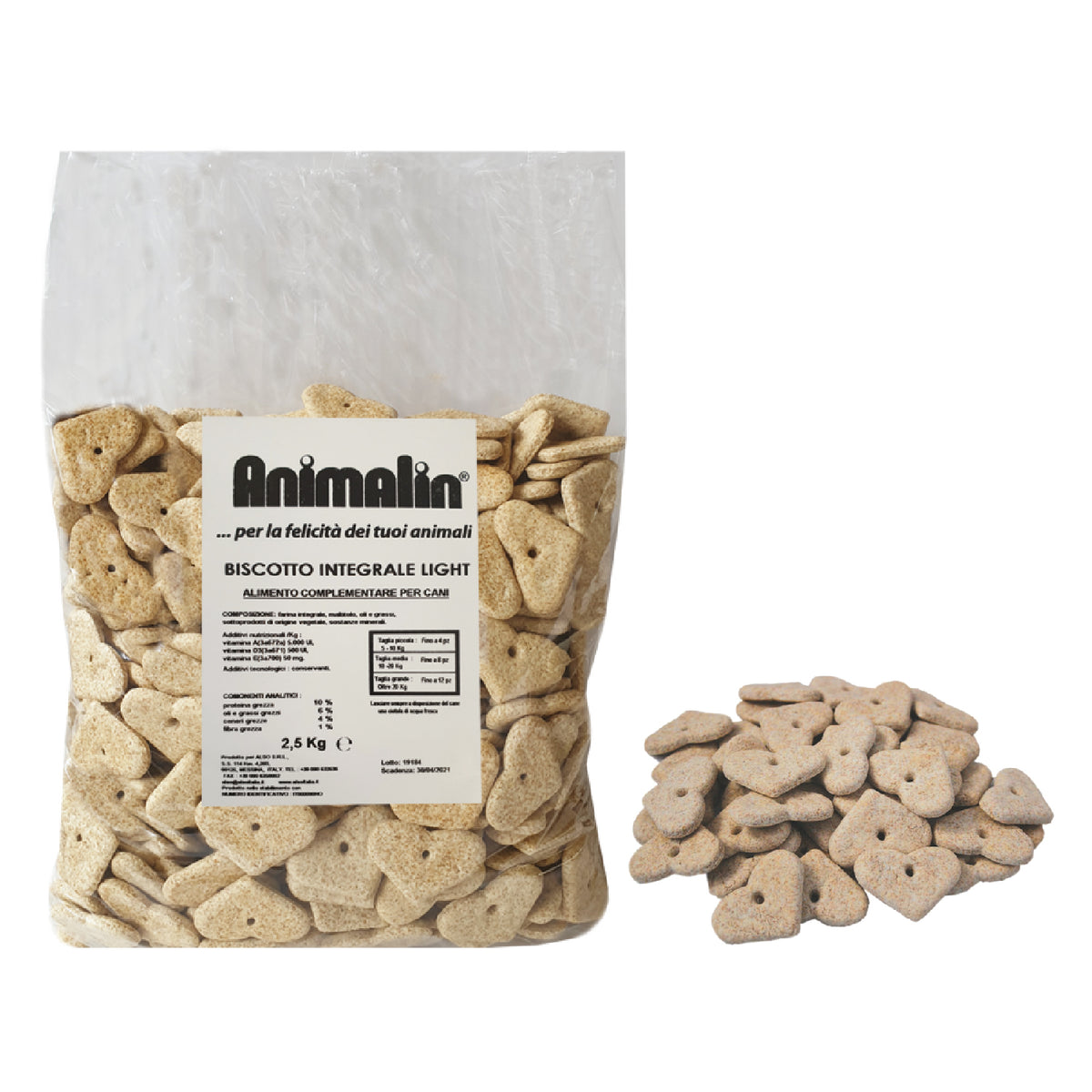 Biscotto Integrale Light per Cani Forma Cuore