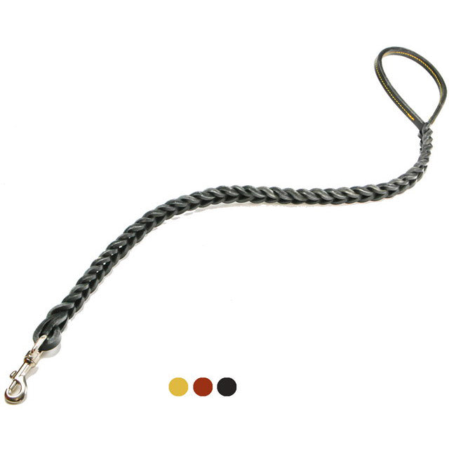 GUINZAGLIO DOPPIA TRECCIA CUOIO