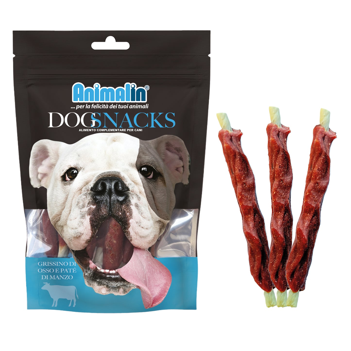 SNACK MONOPRO GRISSINO DI OSSO CON PATE' DI MANZO