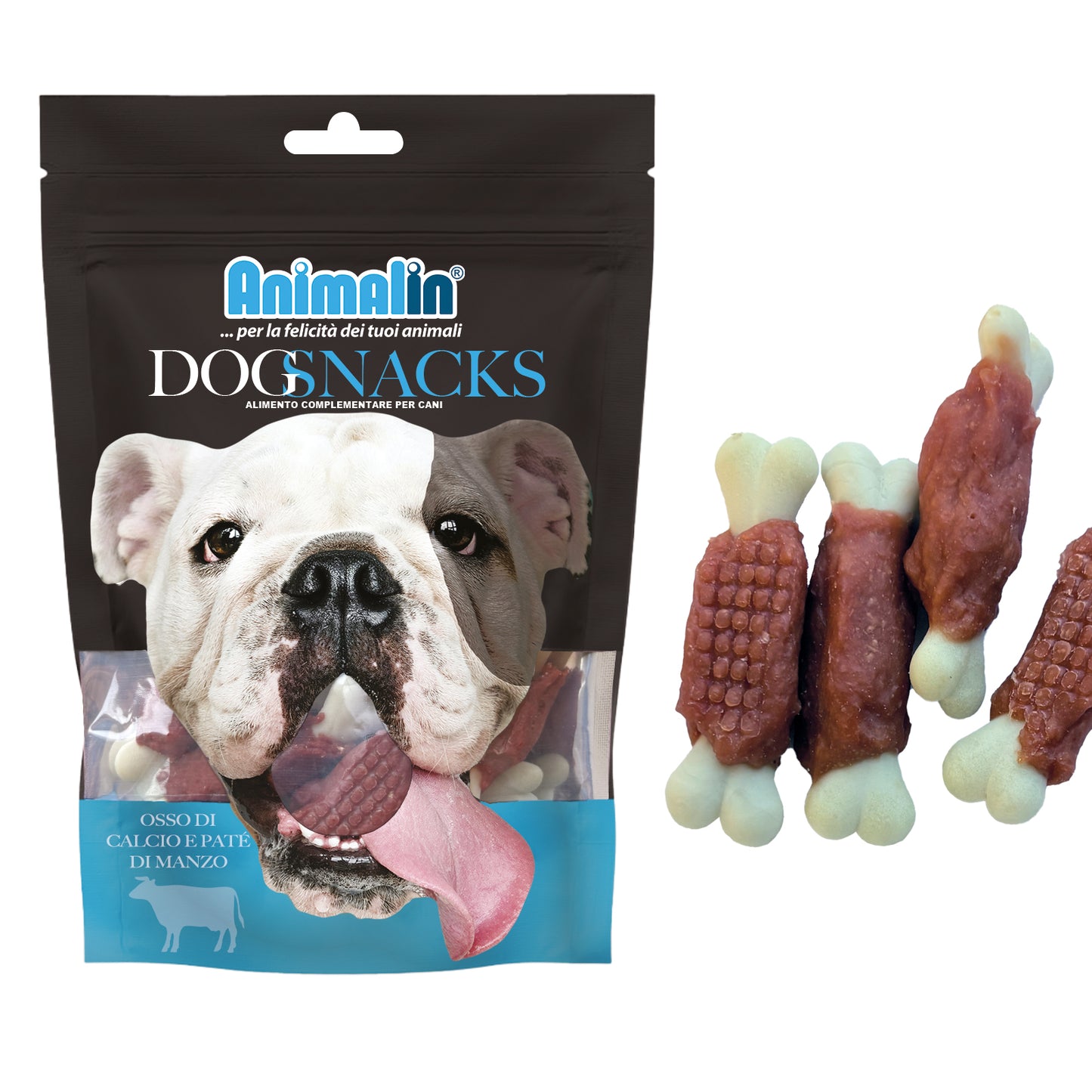 SNACK MONOPRO OSSO DI CALCIO CON PATE' DI MANZO