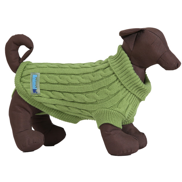 Maglioncino treccia acido per cani piccoli, lavorato a maglia con ricamo in rilievo