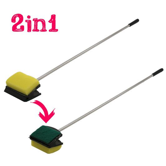 RASCHIETTO PULIZIA ACQUARIO 2IN1 + SPUGNA ABRASIVA