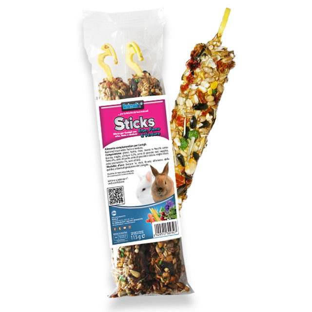 STICKS CONIGLI ERBE FIENO E VERDURE GR.115