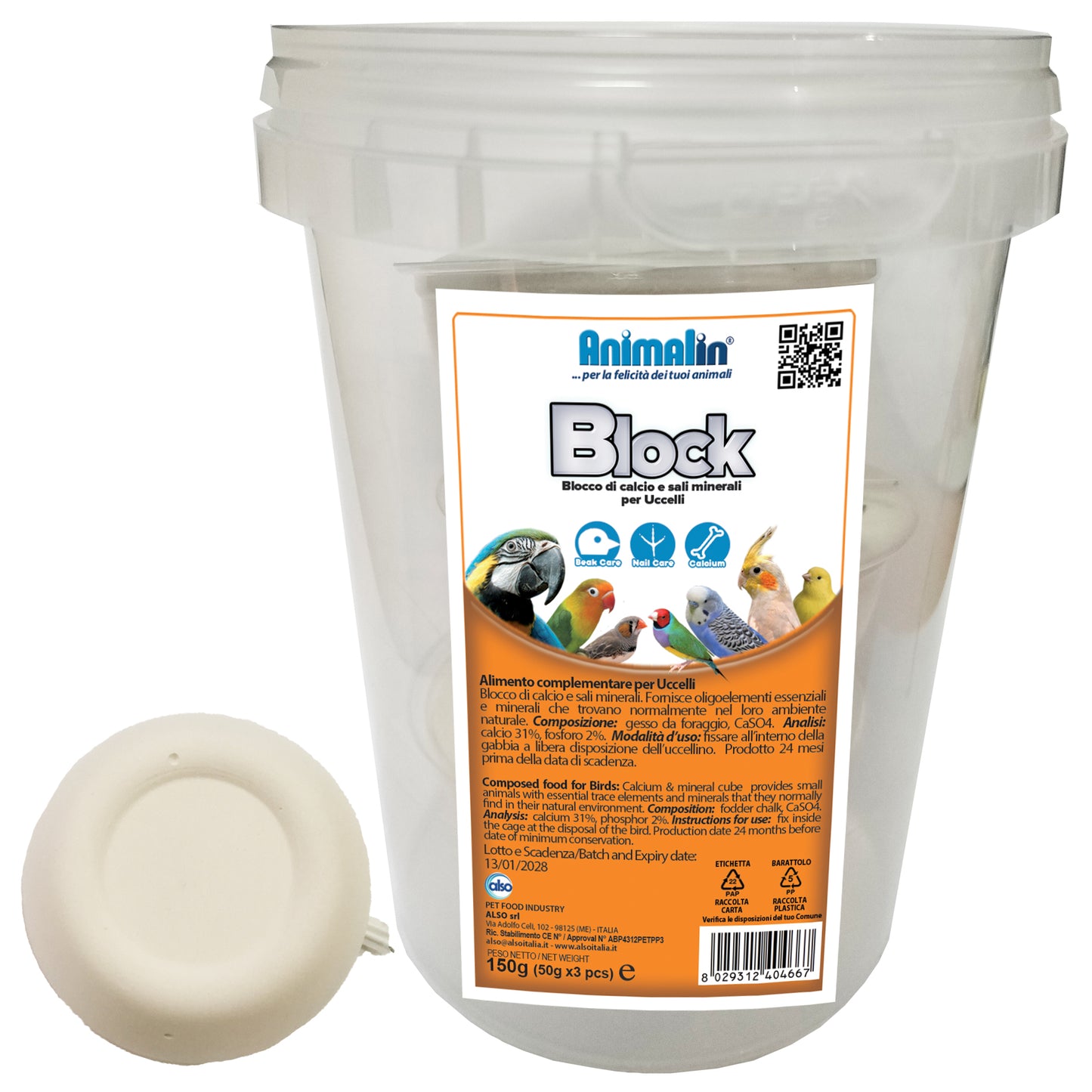 BLOCCO SALI MINERALI UCCELLI (CON GANCIO)