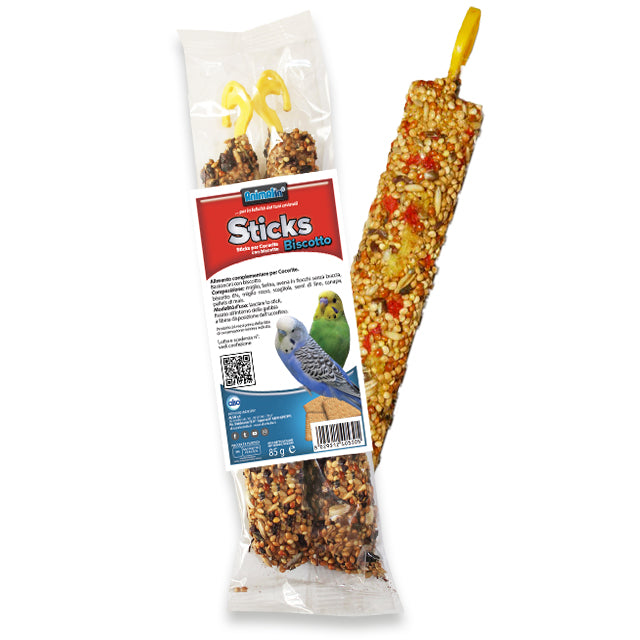 Sticks biscotto per cocorite con gancio, confezione 85 g