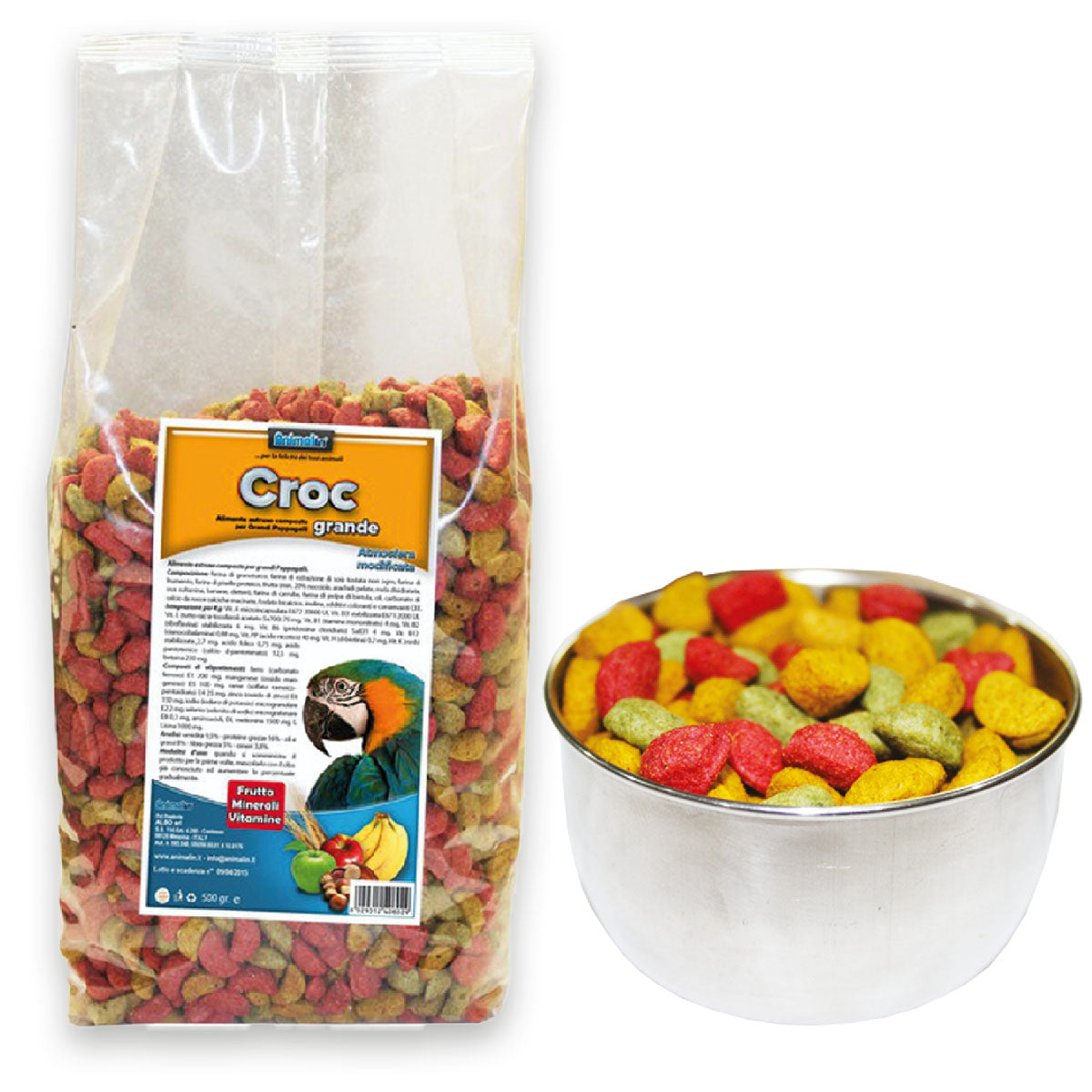 Animalin Croc Estruso Grande - Alimento Composto per Grandi Pappagalli