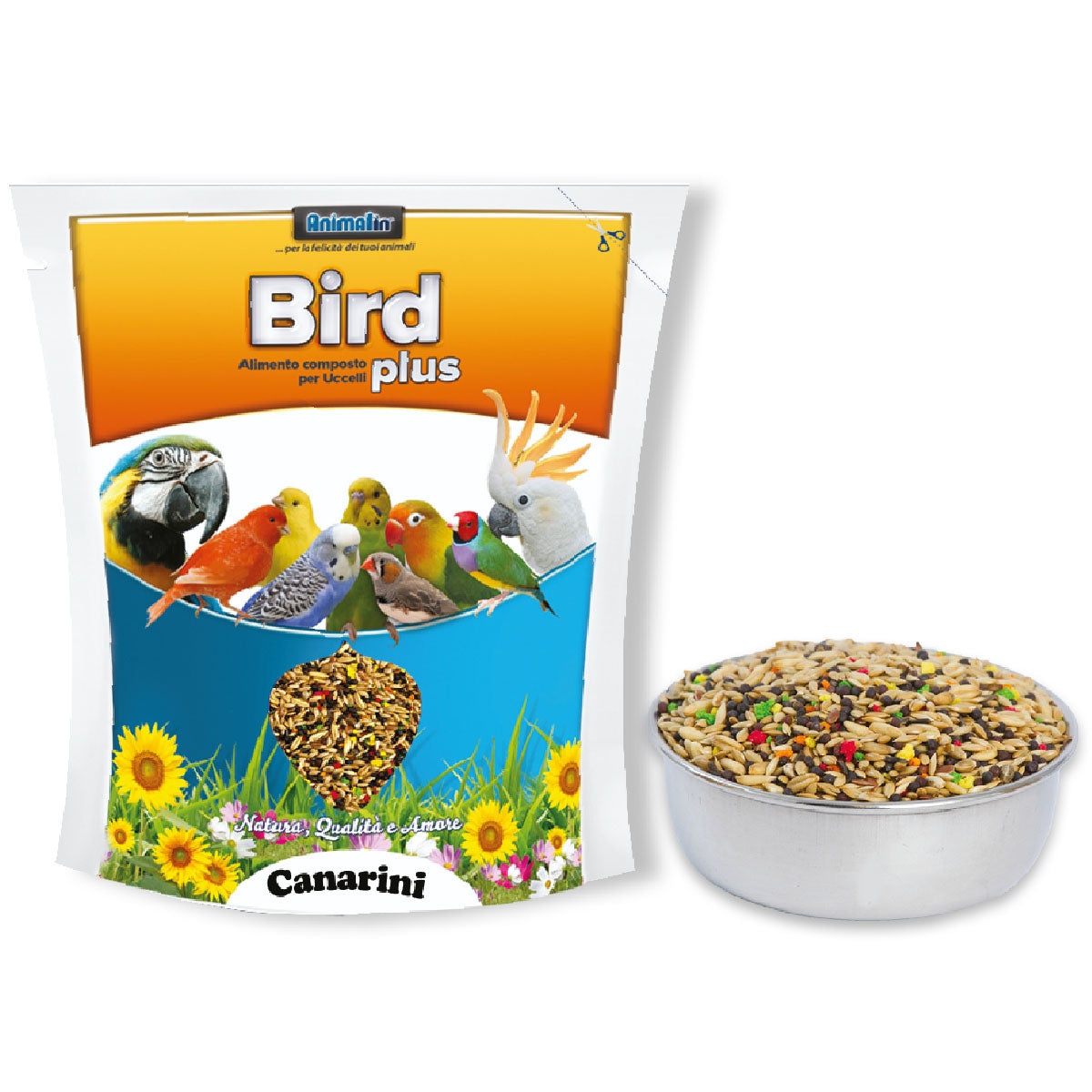 Mix Canarini Plus alimento composto per uccelli con semi naturali e aromi