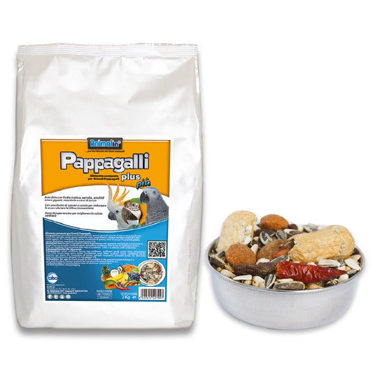 Animalin Mix Pappagalli Plus Più Alimento con Frutta e Vitamine per Pappagalli