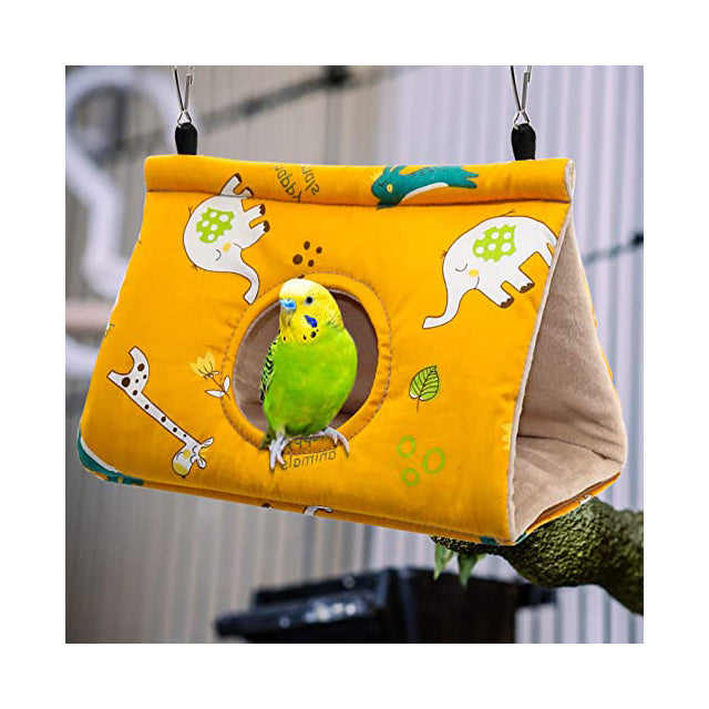 Amaca per uccelli in cotone e peluche, 17x10x11 cm, con ganci per gabbia