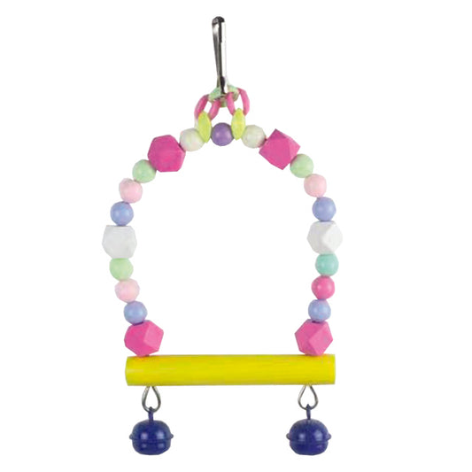 GIOCO BIRD ALTALENA PERLA CON CAMPANELLE CM 10X19