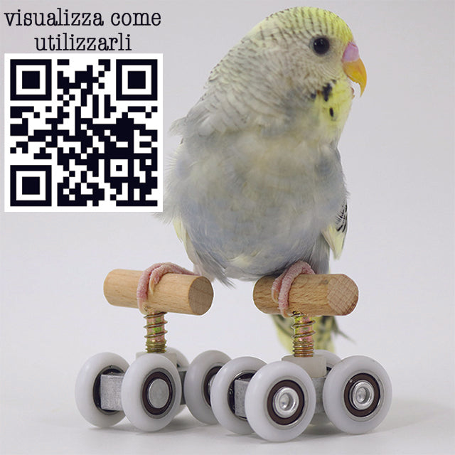 GIOCO BIRD MINI ROLLER SKATES (2 PZ) PER PAPPAGALLINI CM 4X2