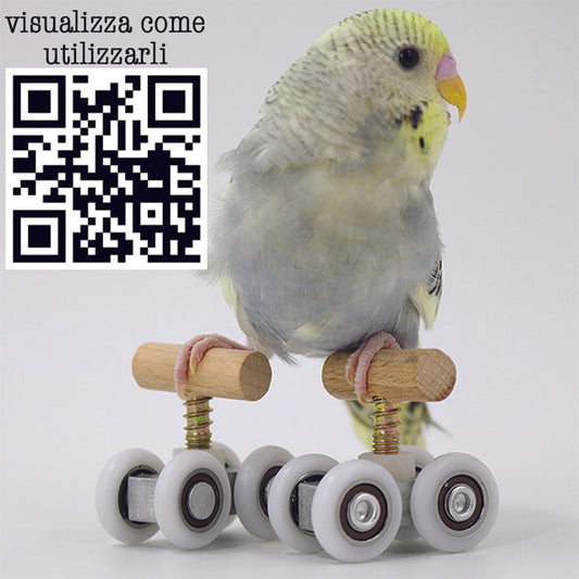 GIOCO BIRD MINI ROLLER SKATES (2 PZ) PER PAPPAGALLINI CM 4X2