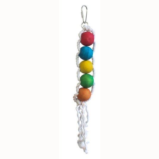 GIOCO BIRD BALLS IN LEGNO E CORDA CM 4X25