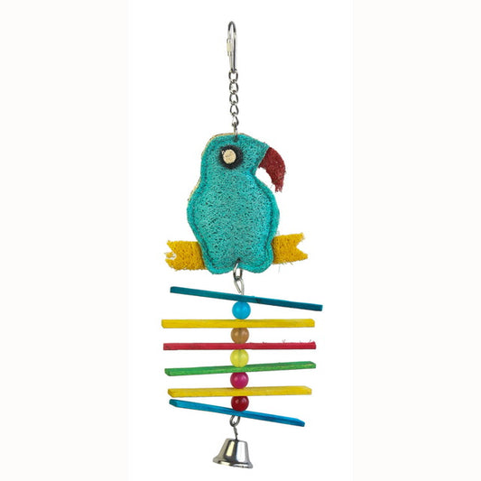 GIOCO BIRD PARROT COLOR CON CAMPANELLA CM 10X30