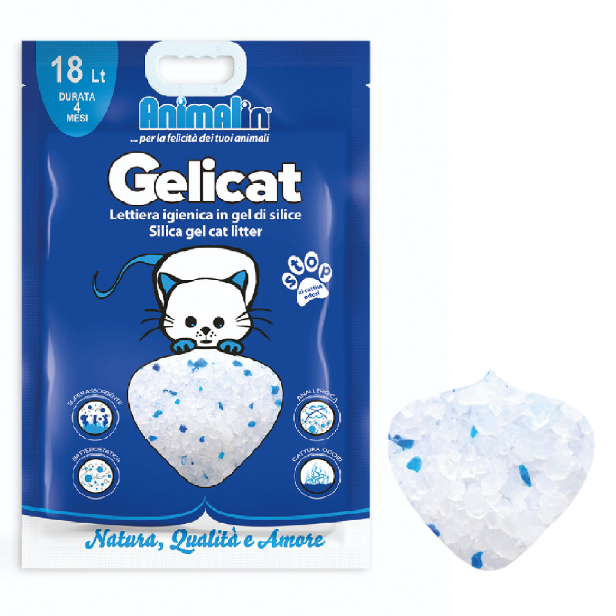 Lettiera per Gatti in Silicio Gelicat Blu