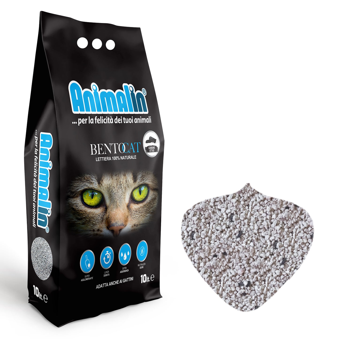 LETTIERA BENTONITE BENTOCAT CARBONE ATTIVO
