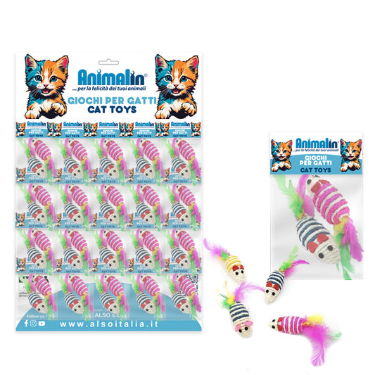 GIOCO CAT TOPINO SISAL CON PIUME CM 7X3 (PZ.2)