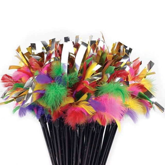 GIOCO CAT CANNA PIUME E NASTRI MIX COLOR CM 57