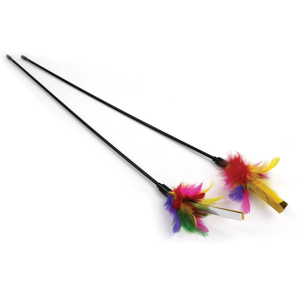 GIOCO CAT CANNA PIUME E NASTRI MIX COLOR CM 57