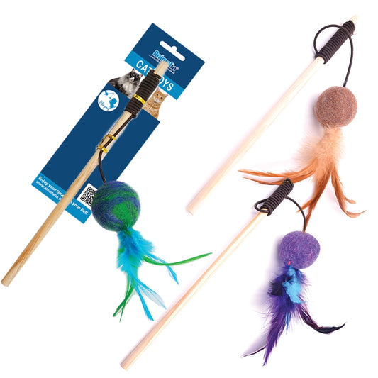 GIOCO CAT CANNA PALLA CON PIUME MIX COLOR CM 30X5X5