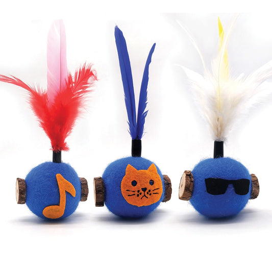 GIOCO CAT SEMPRE IN PIEDI CON RADICI DI CATNIP MIX COLOR CM 6X5X15