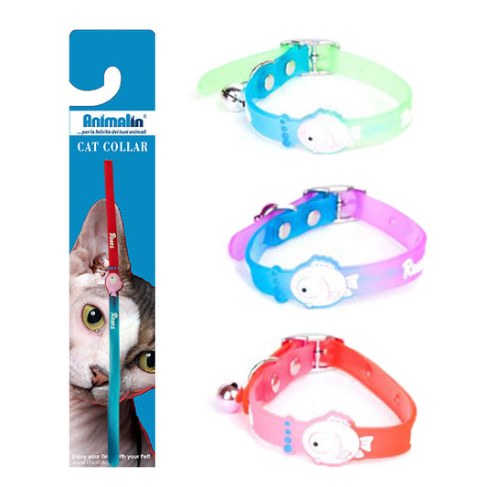COLLARE GATTO IN GOMMA FISH + CAMPANELLO