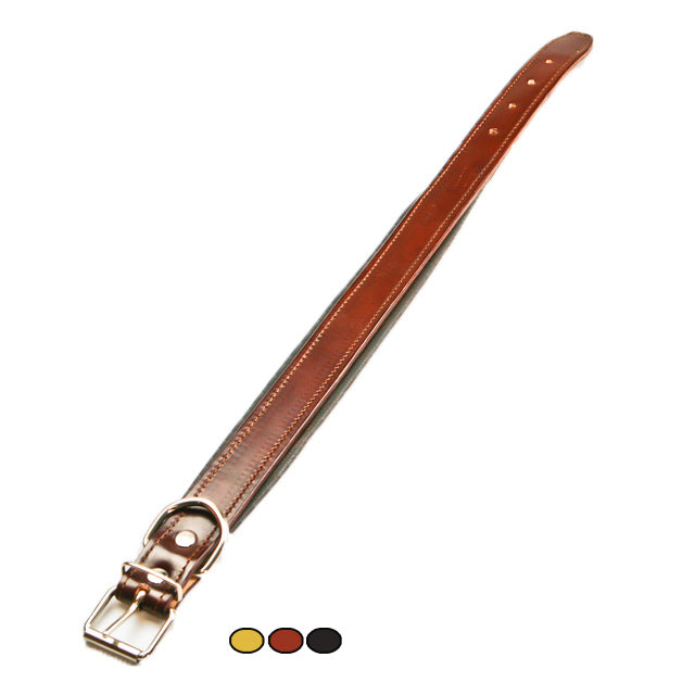 COLLARE IN CUOIO FODERATO IMBOTTITO