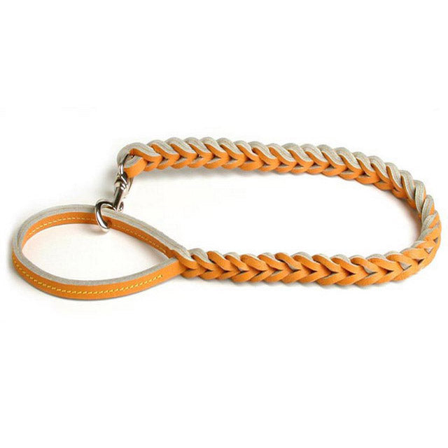 GUINZAGLIO CUOIO BUFALO INTRECCIATO