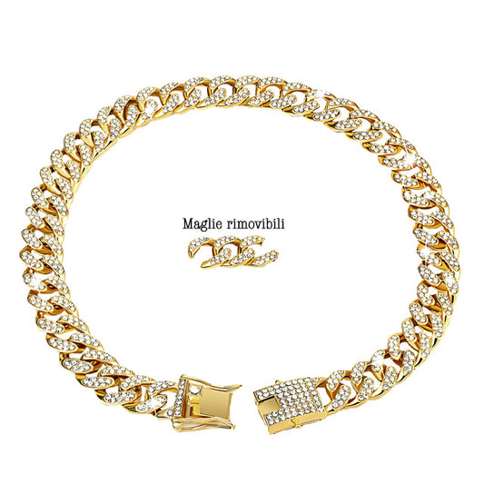 COLLARE GIOIELLO CATENA DIAMANTE ORO