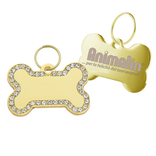 PENDENTE GIOIELLO OSSO DIAMANTE ORO 4x2,6cm