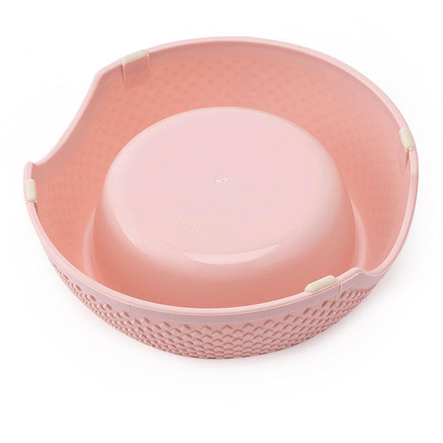 Ciotola doppia estraibile per cani e gatti con vaschette in acciaio e base in plastica resistente, colori pastello assortiti