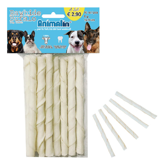 OSSO BUFALO BIANCO STICK PER CANI BUSTA DA 10 PZ