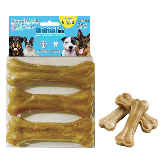 OSSO BUFALO PRESSATO PER CANI  BUSTA DA 3 PZ.