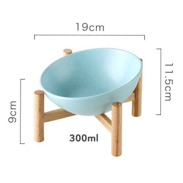 CIOTOLA CERAMICA TONDA CON SUPPORTO IN LEGNO