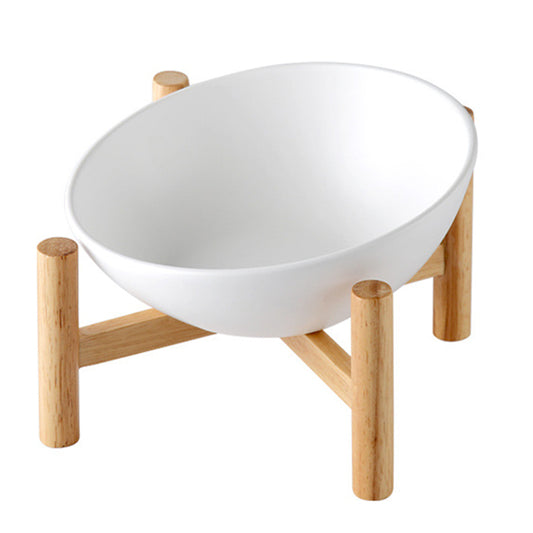 CIOTOLA CERAMICA TONDA CON SUPPORTO IN LEGNO