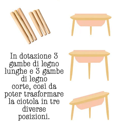 CIOTOLA CERAMICA UFO CON SUPPORTO IN LEGNO