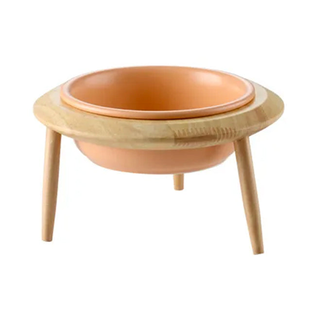 CIOTOLA CERAMICA UFO CON SUPPORTO IN LEGNO