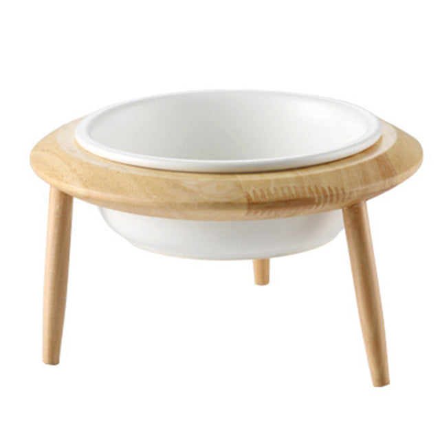 Ciotola Ceramica Ufo con Supporto in Legno