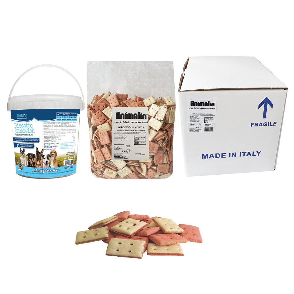 BISCOTTO PER CANI CARNE E PESCE SANDWICH