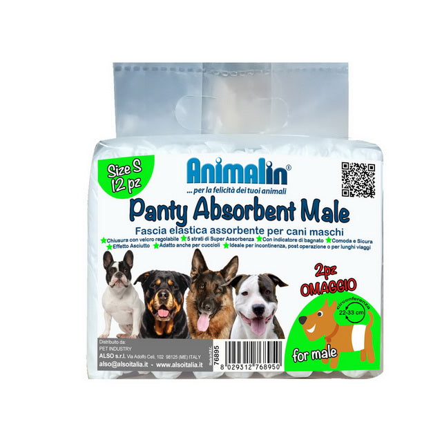 PANNOLINI FASCIA PANTY ABSOR CANI MASCHI (12 PZ.)