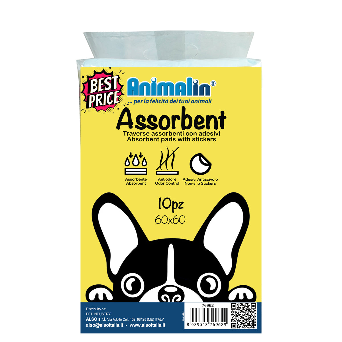 Tappetini igienici Traverse Assorbent Adesivi per cani e gatti, ultra assorbenti con base adesiva anti-scivolo