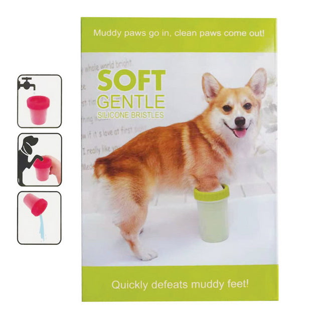 Pulitore zampe in silicone per cani e gatti, con setole morbide per pulizia delicata