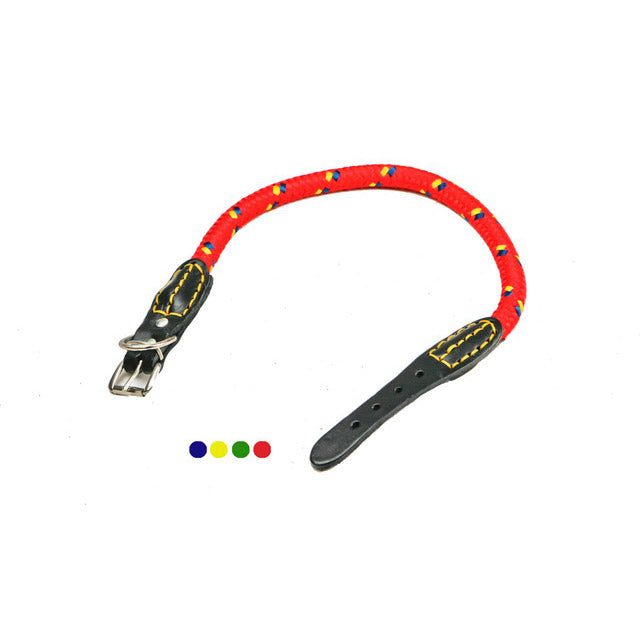 Collare Nylon Tondo Cucito a Mano per Cani