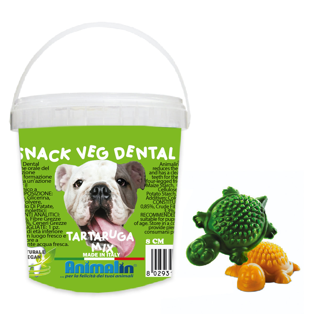Snack Vegetale per Igiene Dentale Tartaruga Mix per Cani